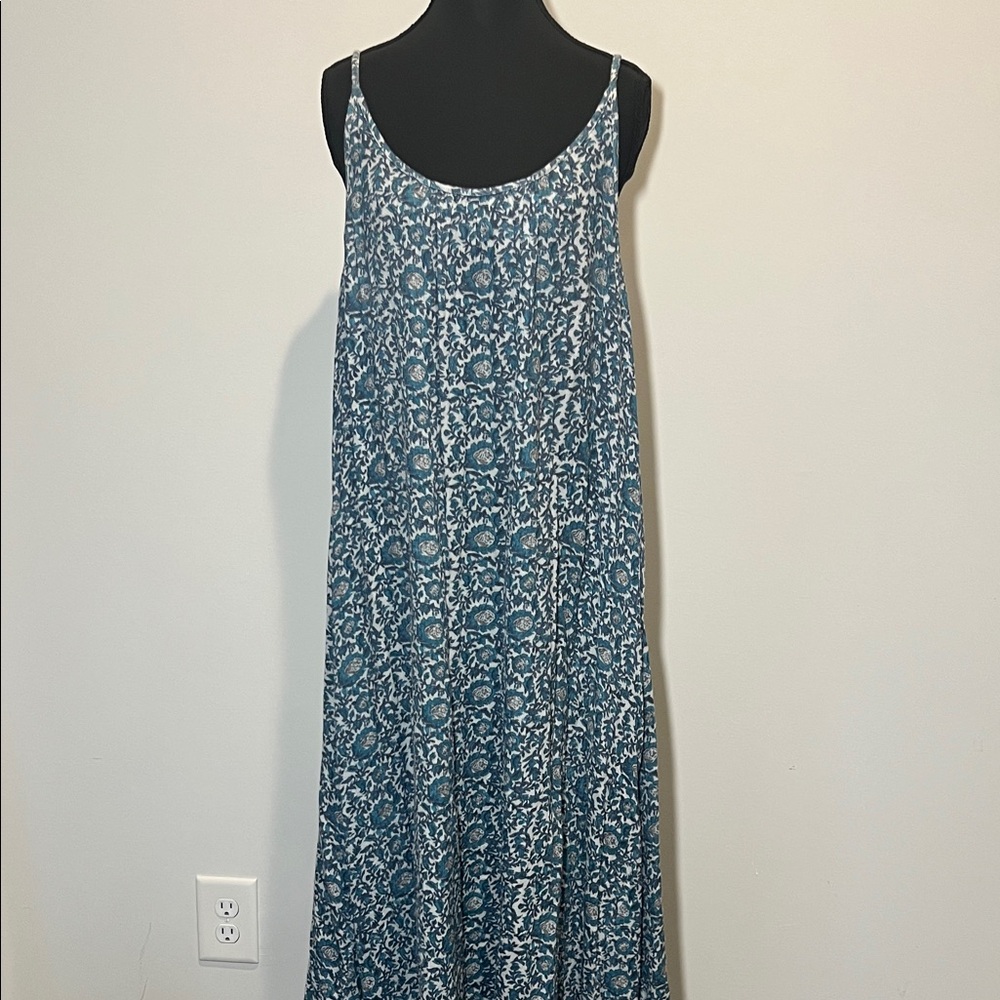 NATURAL LIFE Blue and White Linen Maxi Dress